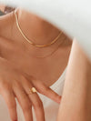JEAN 18K GOLD NON-TARNISH FLAT SNAKE NECKLACE