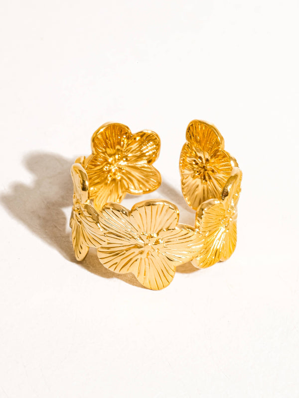 JOSÉE 18K GOLD NON-TARNISH FLOWER RING