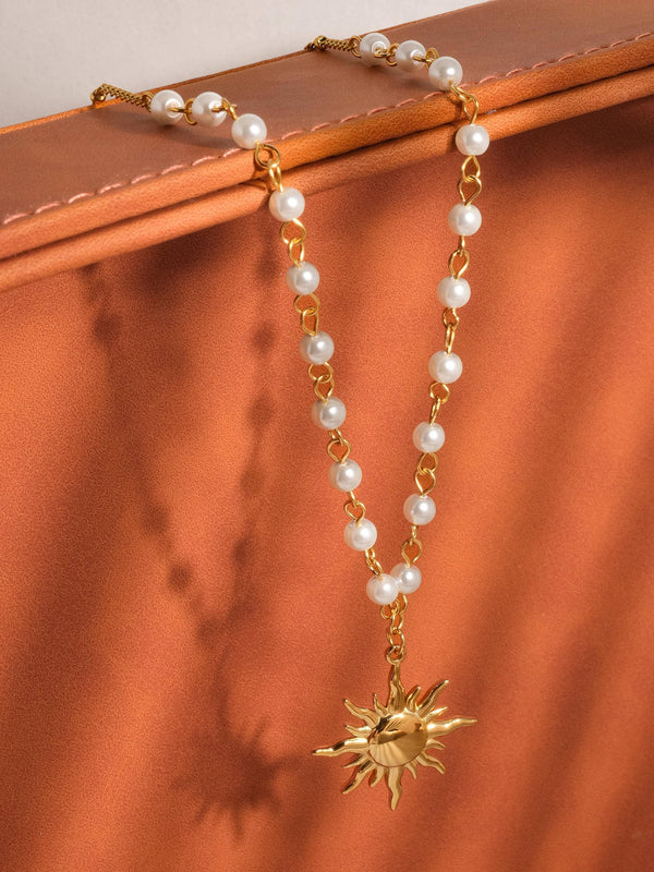 KALANI 18K GOLD NON-TARNISH SUN BEADED NECKLACE