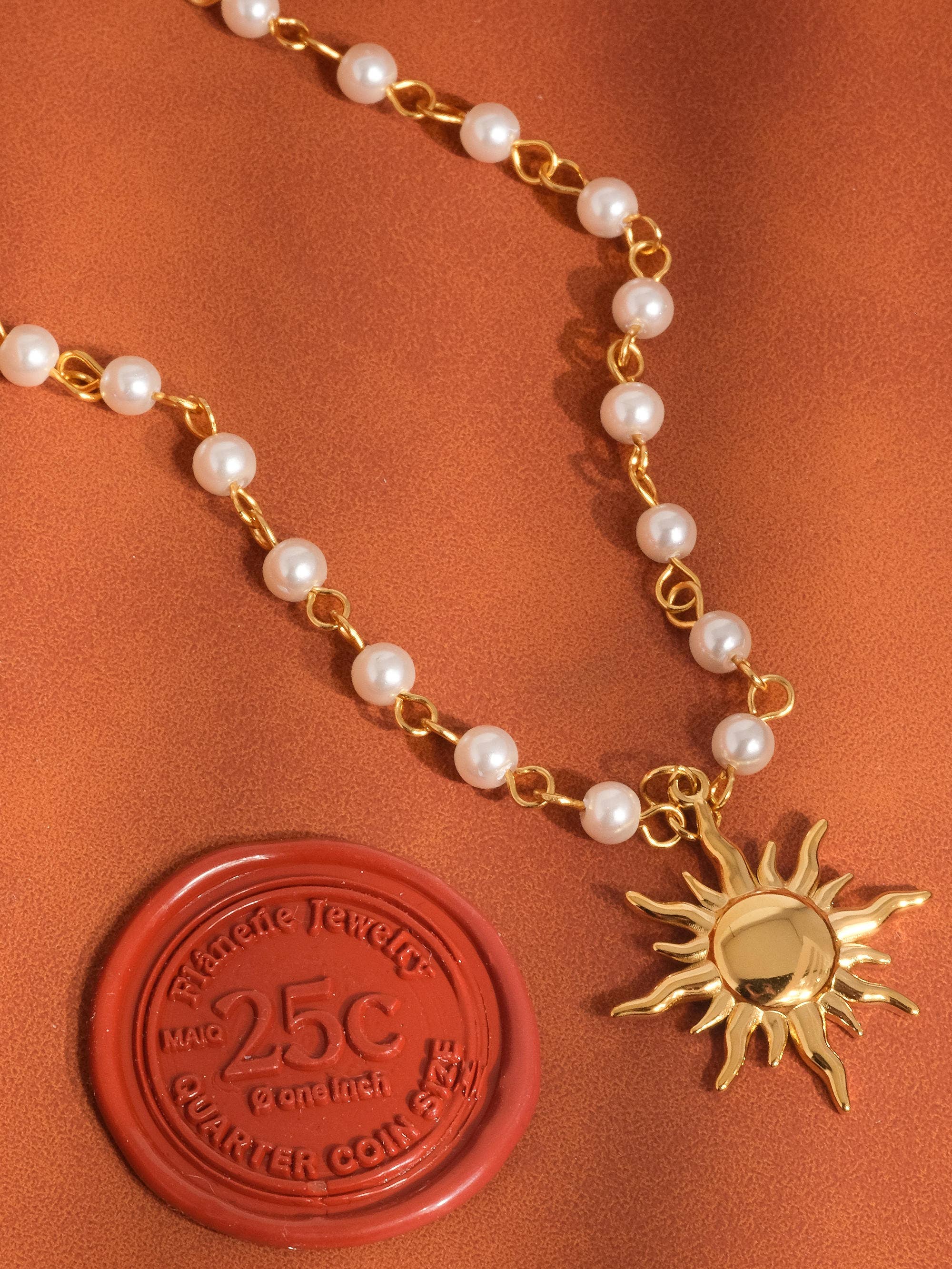 KALANI 18K GOLD NON-TARNISH SUN BEADED NECKLACE