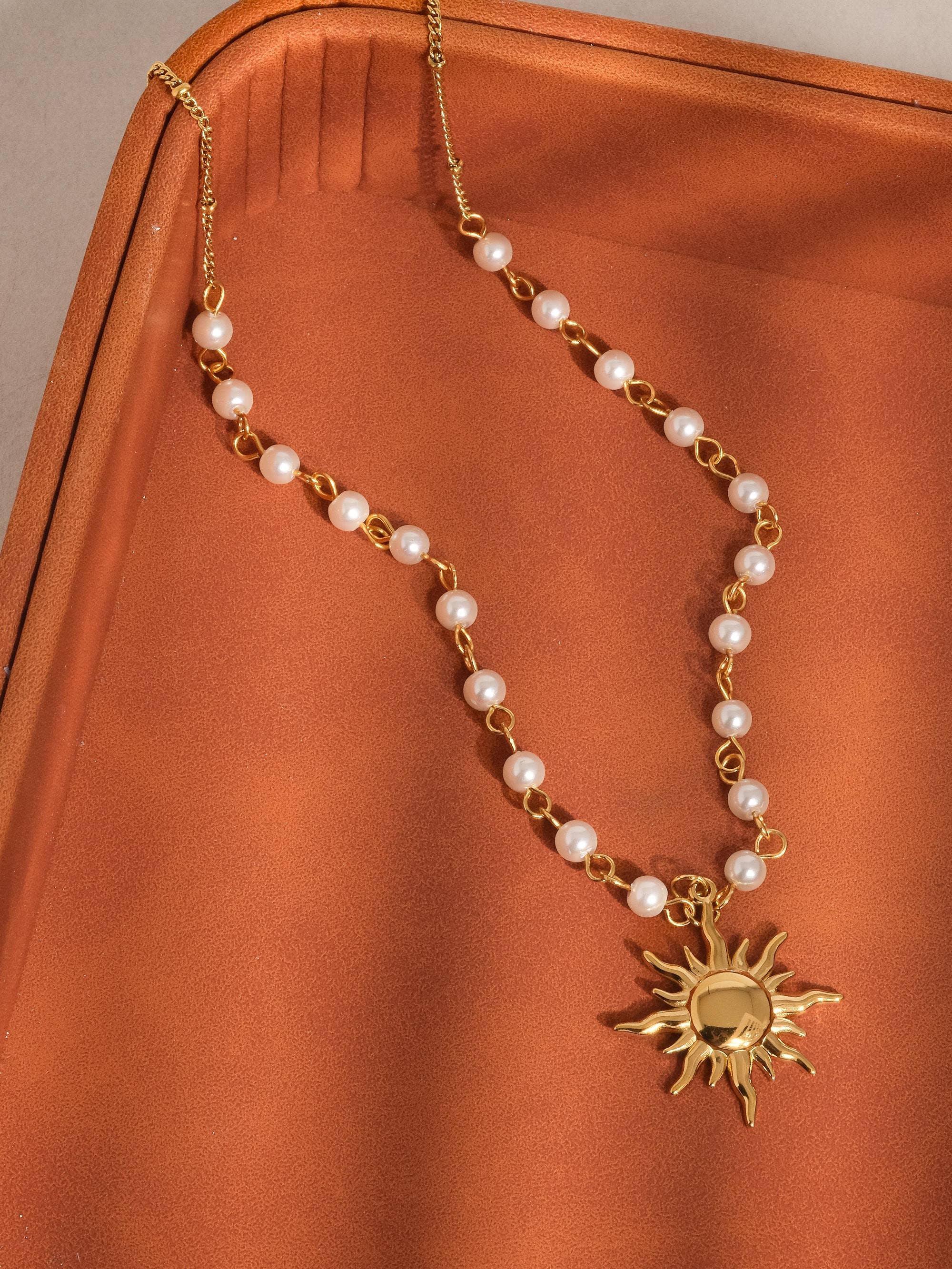 KALANI 18K GOLD NON-TARNISH SUN BEADED NECKLACE
