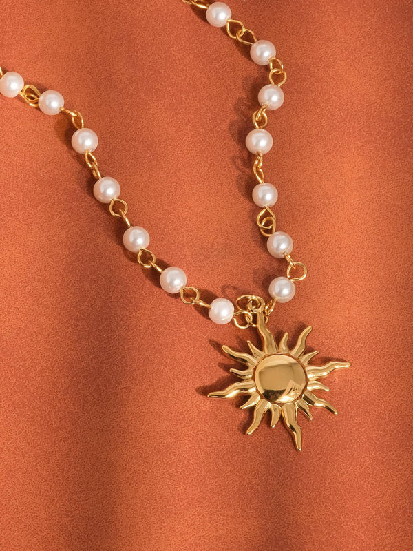 KALANI 18K GOLD NON-TARNISH SUN BEADED NECKLACE