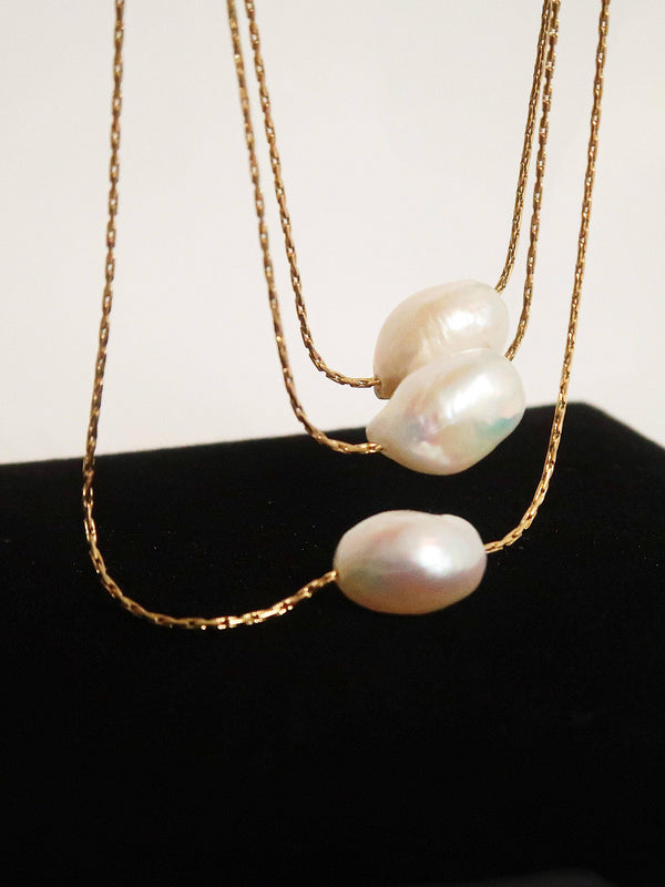 KINNEY NON-TARNISH NATURAL PEARL NECKLACE