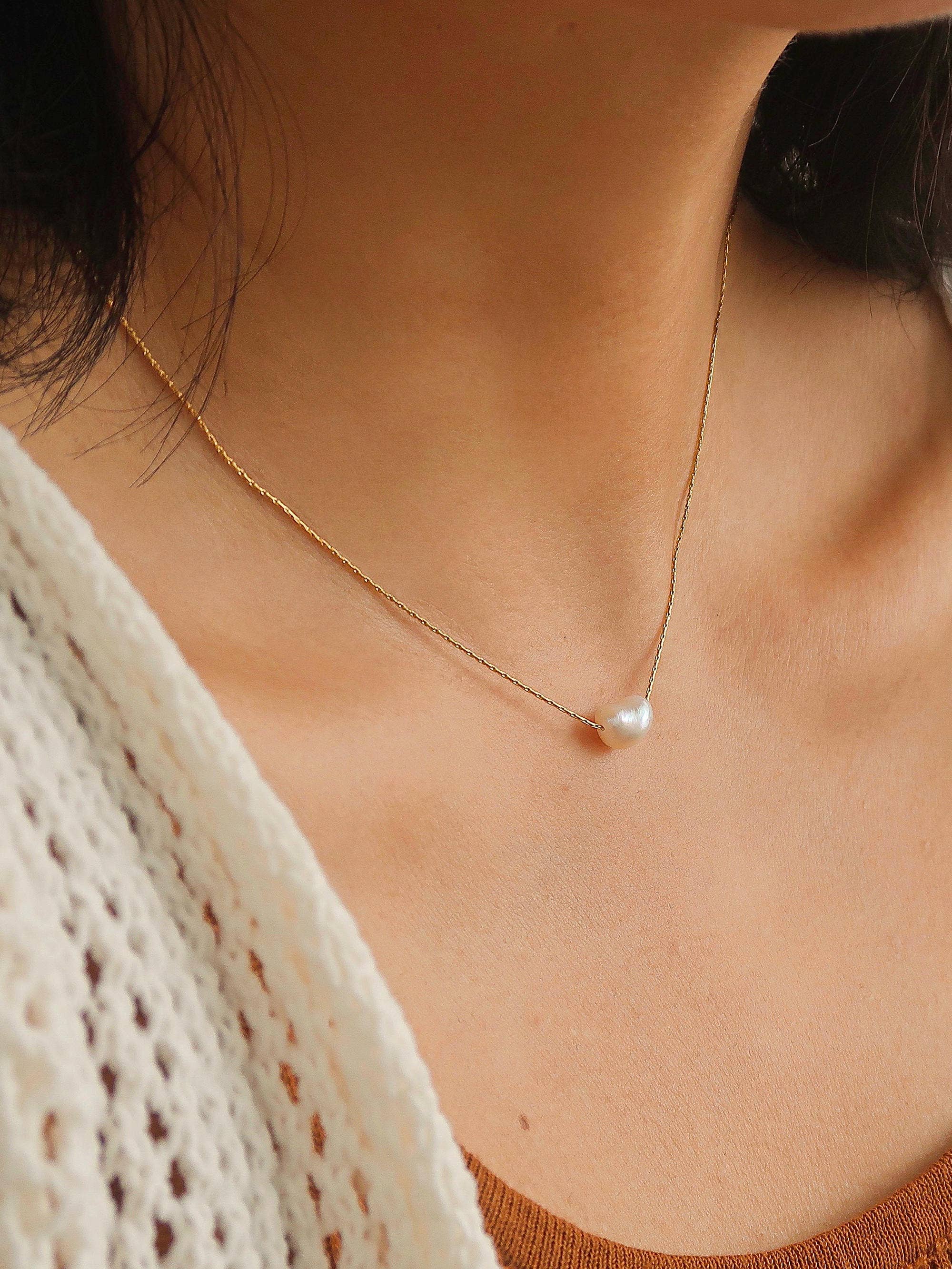 KINNEY NON-TARNISH NATURAL PEARL NECKLACE