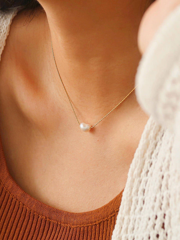 KINNEY NON-TARNISH NATURAL PEARL NECKLACE