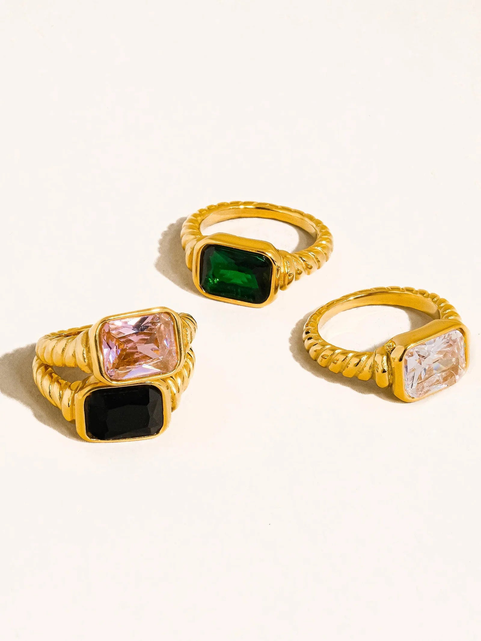 LAVERNE 18K GOLD NON-TARNISH CZ COCKTAIL RING