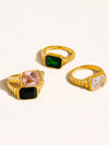 LAVERNE 18K GOLD NON-TARNISH CZ COCKTAIL RING