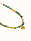 LAHINA GREEN BOHO HANDMADE STONE EYE NECKLACE