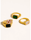 LAVERNE 18K GOLD NON-TARNISH CZ COCKTAIL RING: PINK