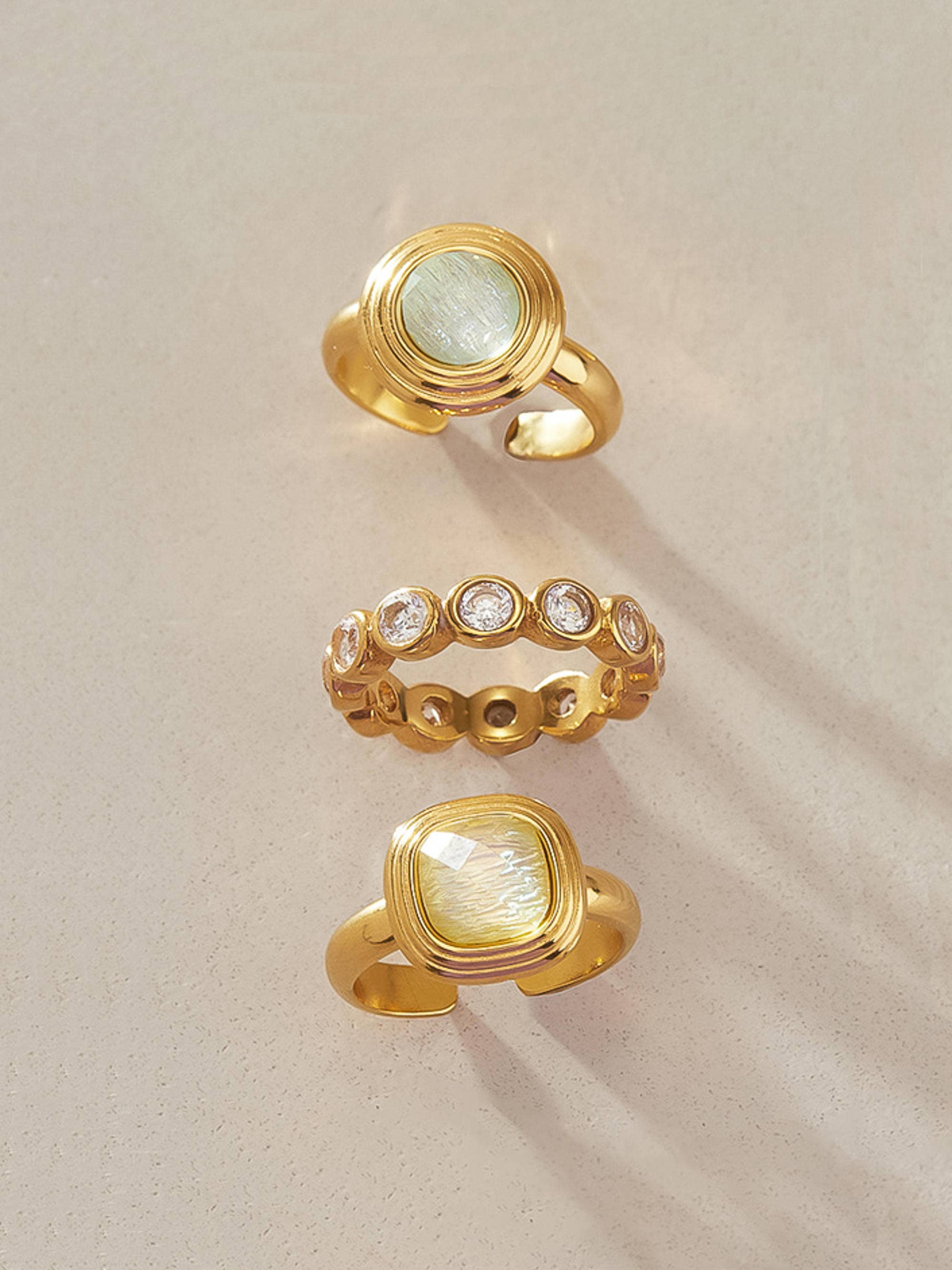 LENNA 18K GOLD NON-TARNISH BEZEL ETERNITY RING