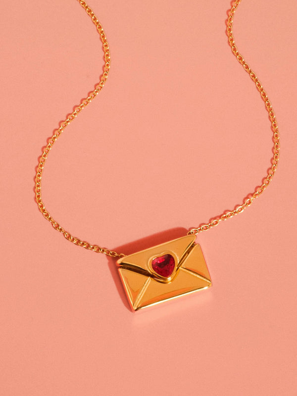 LETTER 18K GOLD NON-TARNISH LOVE LETTER HEART NECKLACE