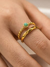 LINDY 18K GOLD NON-TARNISH TURQUOISE RING