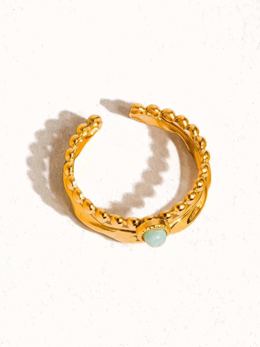 LINDY 18K GOLD NON-TARNISH TURQUOISE RING