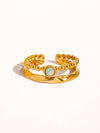 LINDY 18K GOLD NON-TARNISH TURQUOISE RING