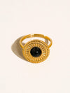 LOGAN 18K GOLD NON-TARNISH BLACK ONYX RING