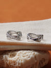 MASISSAC 18K GOLD NON-TARNISH CZ CROSSOVER HUGGIE EARRINGS