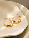MACKENZIE 18K. NON-TARNISH U-SHAPE HOOP EARRING