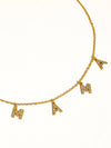 MOANA 18K GOLD NON-TARNISH CZ MAMA LETTER NECKLACE