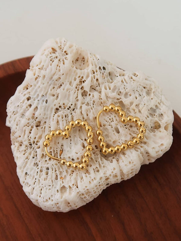 MAXINE 18K GOLD NON-TARNISH PETITE HEART EARRINGS