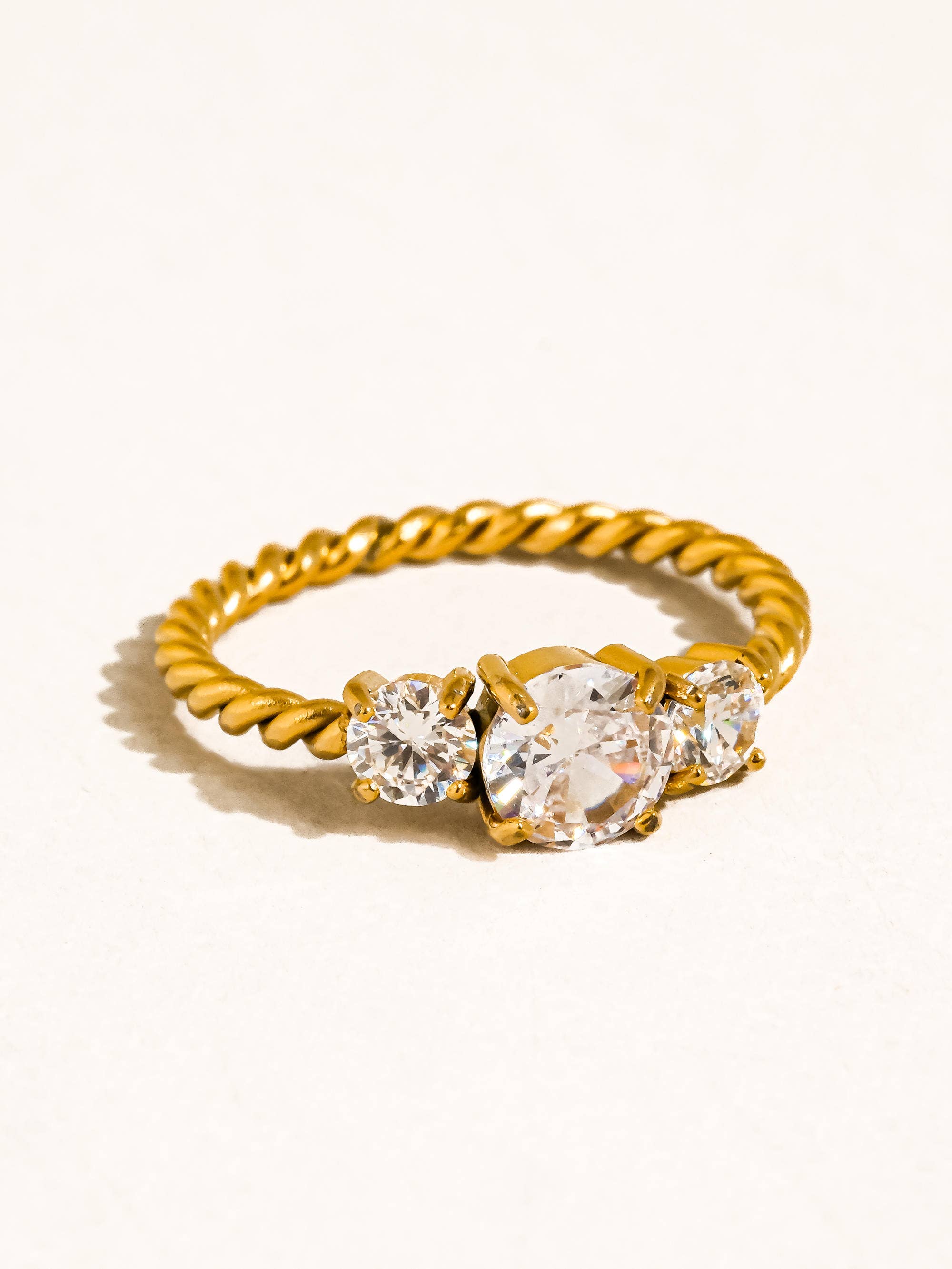MOIRA 18K GOLD NON-TARNISH CZ STATEMENT RING