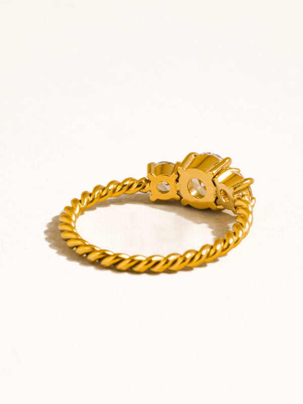 MOIRA 18K GOLD NON-TARNISH CZ STATEMENT RING