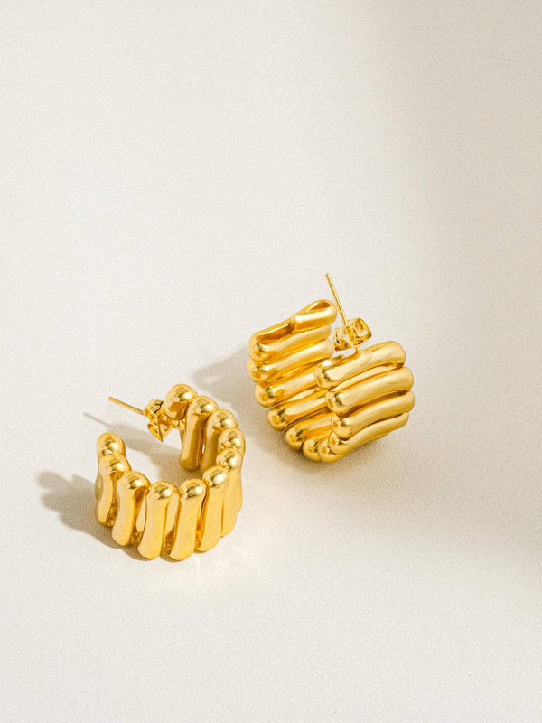 NYLA 18K GOLD-PLATED HOOP EARRING