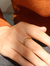 ORLEANS NON-TARNISH LAYERED V RING SIZE 8