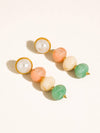 ALANI 18K GOLD NON-TARNISH VINTAGE PASTEL BEADED EARRING