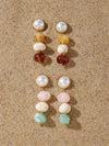 ALANI 18K GOLD NON-TARNISH VINTAGE PASTEL BEADED EARRING