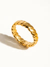 PIERRE 18K GOLD NON-TARNISH BRAIDED STACK RING - 7