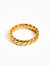 PIERRE 18K GOLD NON-TARNISH BRAIDED STACK RING - 8