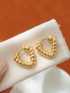 PRUDENCE 18K GOLD NON-TARNISH TWISTED HEART HOOP EARRINGS