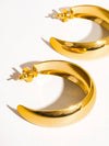 ROMÉE 18K GOLD NON-TARNISH CLASSIC C HOOP EARRING