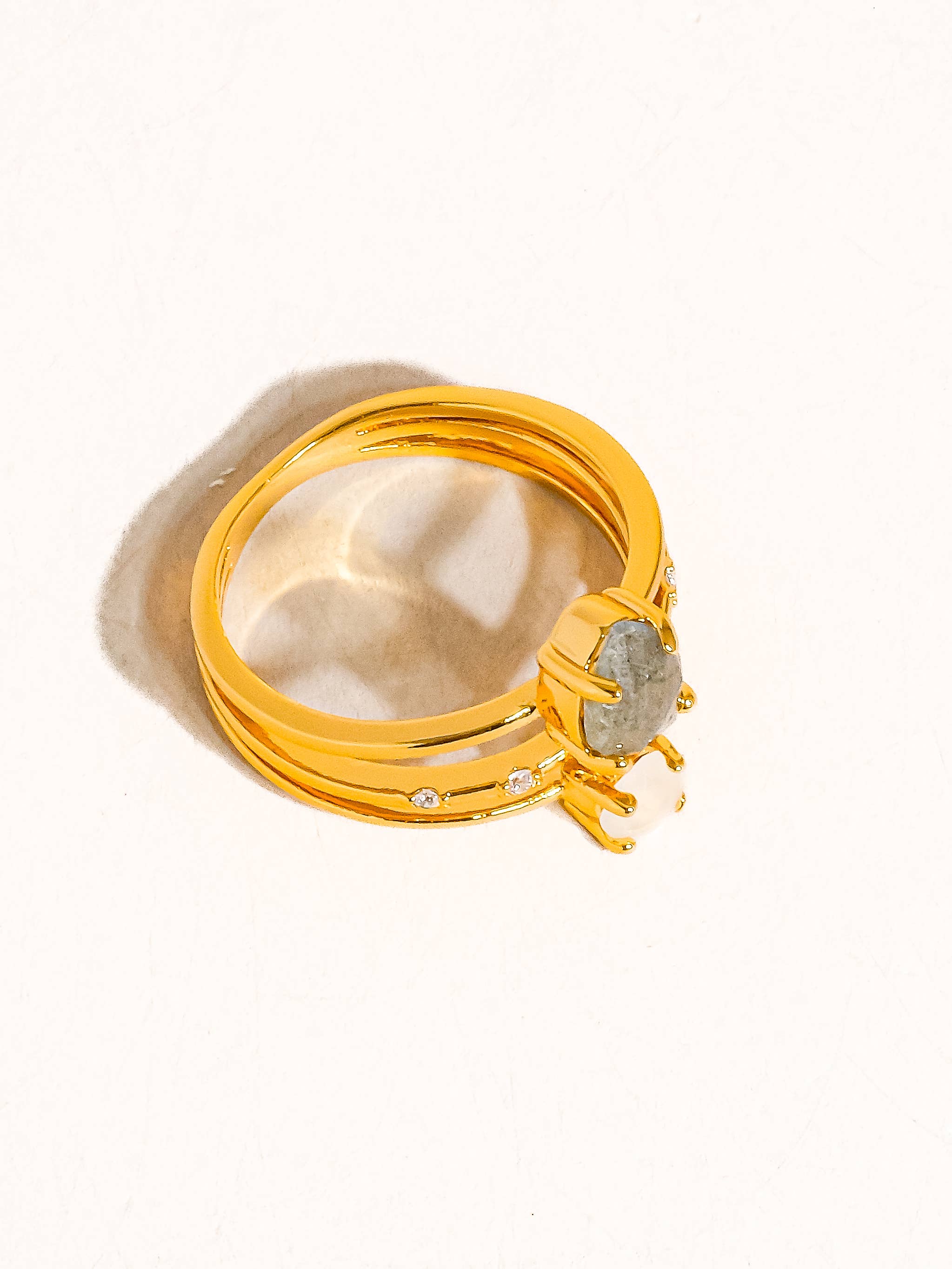 SABINE 18K GOLD MULTI STONE STATEMENT RING