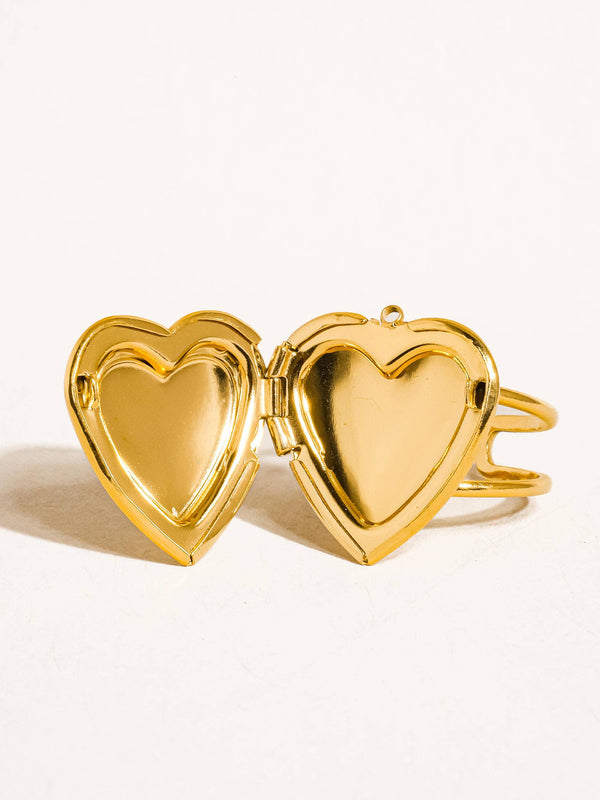 SEFINA 18K NON-TARNISH LOCKET HEART RING