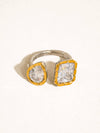 SERRÉA 18K GOLD NON-TARNISH CZ ADJUSTABLE RING