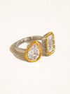 SERRÉA 18K GOLD NON-TARNISH CZ ADJUSTABLE RING