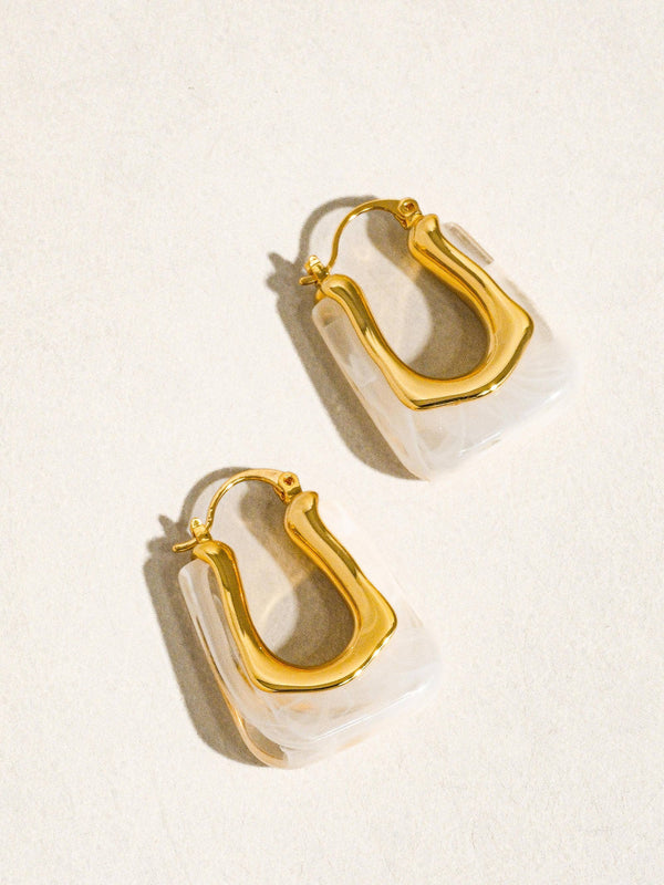 TALIA 18K GOLD U-SHAPED BOHO HOOP EARRING