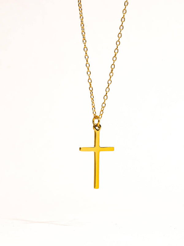 TIRZA 18K GOLD NON-TARNISH SMALL CROSS NECKLACE