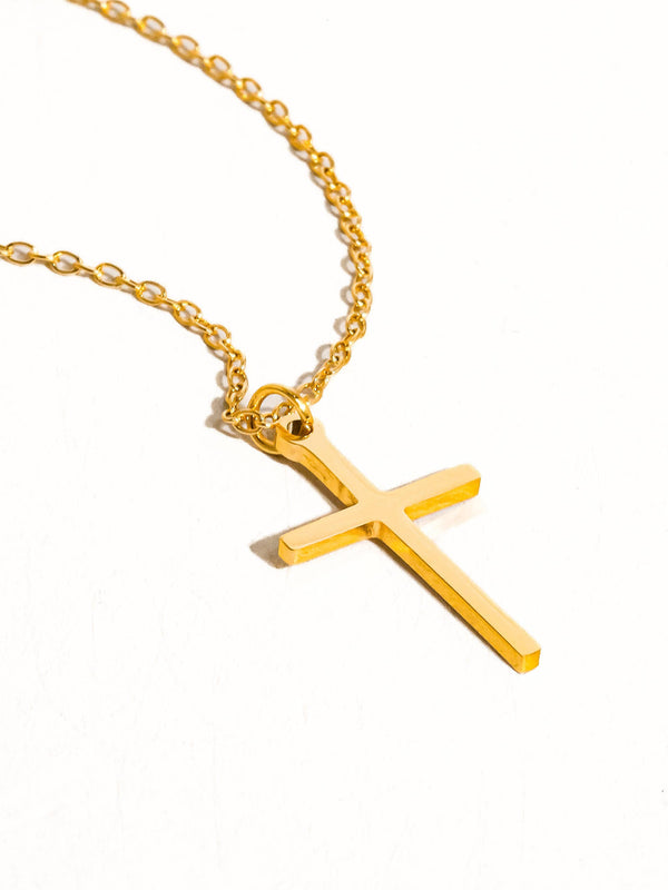 TIRZA 18K GOLD NON-TARNISH SMALL CROSS NECKLACE