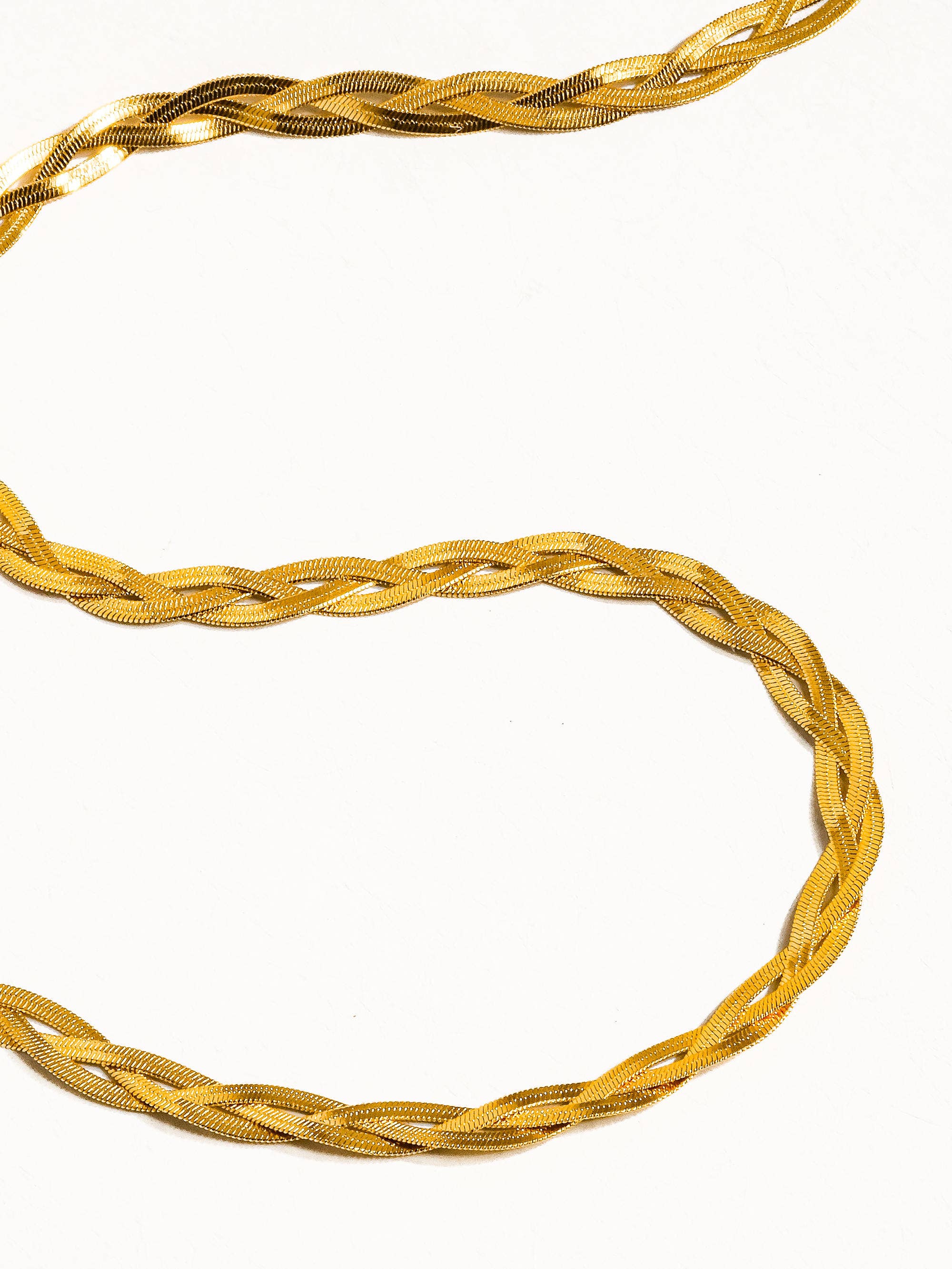 VENDETTE 18K GOLD NON-TARNISH BRAIDED SNAKE CHAIN