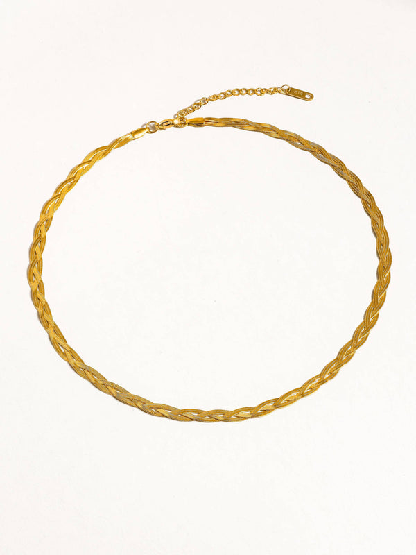 VENDETTE 18K GOLD NON-TARNISH BRAIDED SNAKE CHAIN