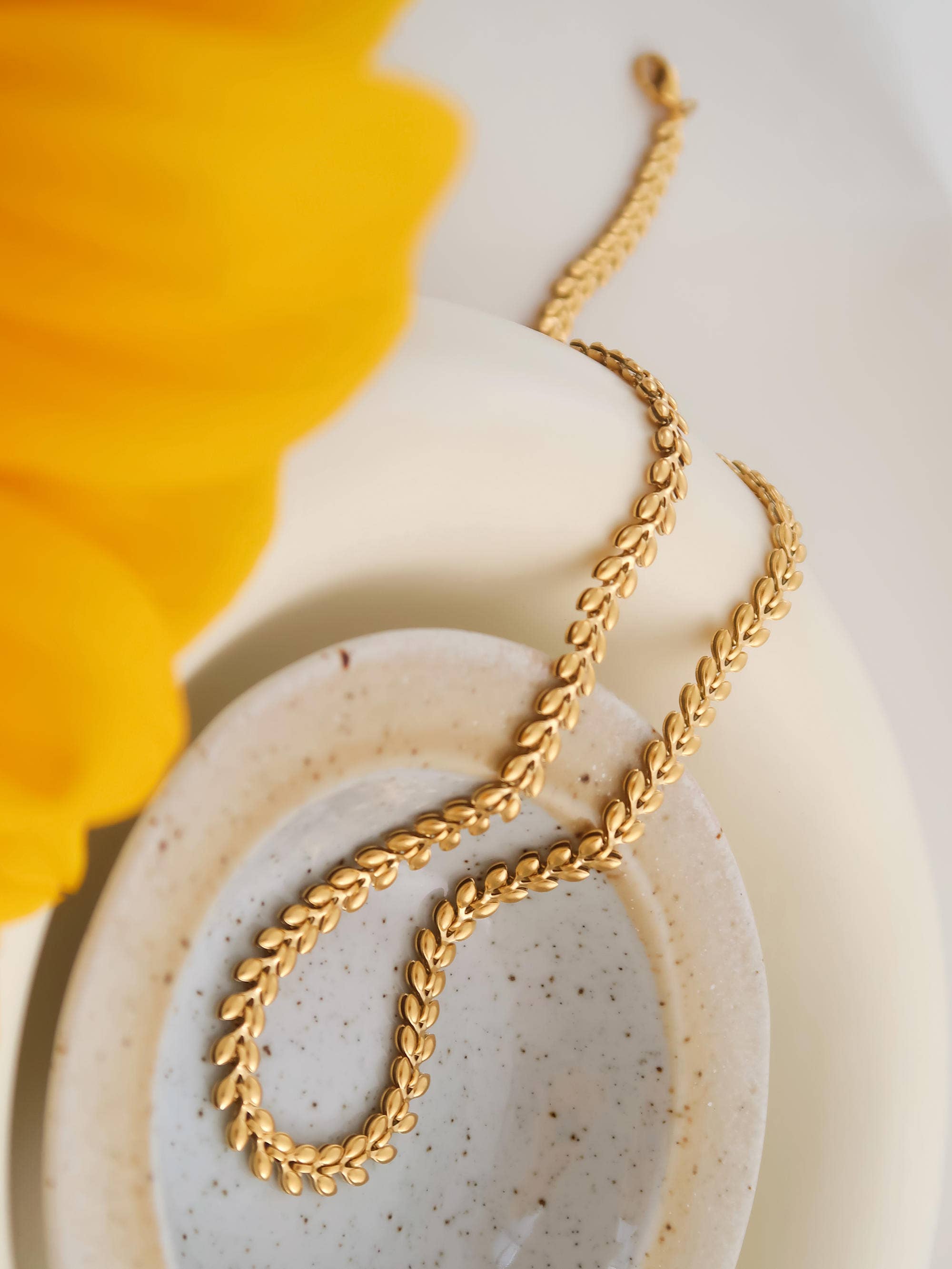 VERN 18K GOLD NON-TARNISH WHEAT CHAIN