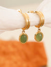 WHITNEE GREEN DAINTY ROUND STONE DANGLE EARRING