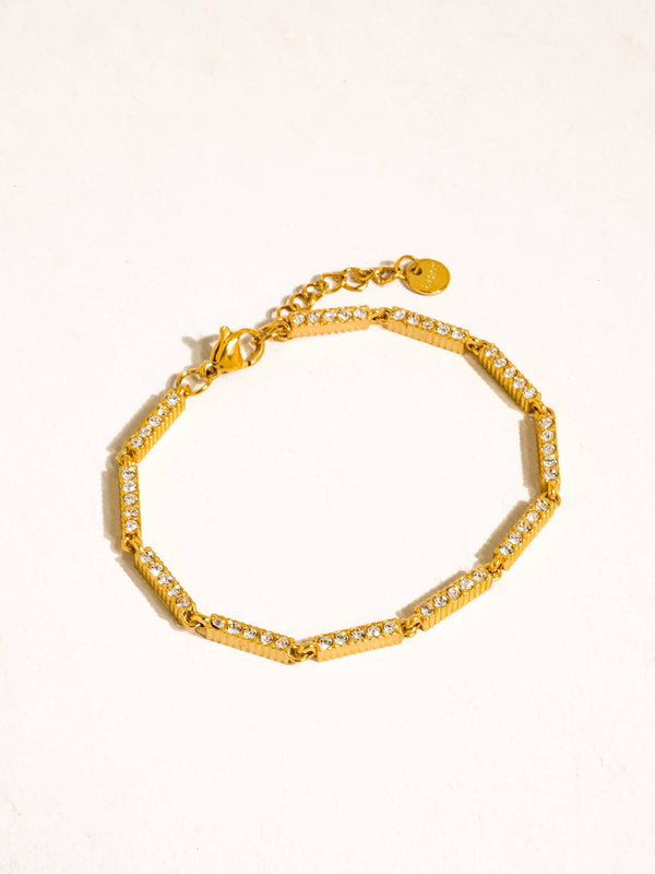 TAMSIN 18K GOLD NON-TARNISH CZ TENNIS CHAIN BRACELET