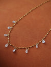 EVERMORE 18K GOLD NON-TARNISH CZ TEARDROP CHAIN NECKLACE
