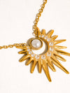 KINDRED 18K GOLD NON-TARNISH PEARL SUNBURST NECKLACE