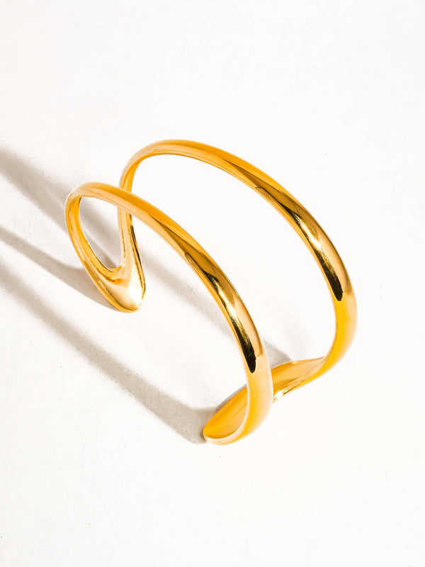 ZAHARA 18K GOLD NON-TARNISH DOUBLE STRAP BRACELET