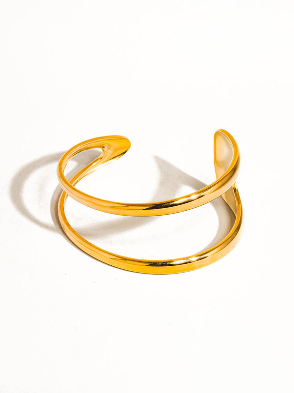 ZAHARA 18K GOLD NON-TARNISH DOUBLE STRAP BRACELET