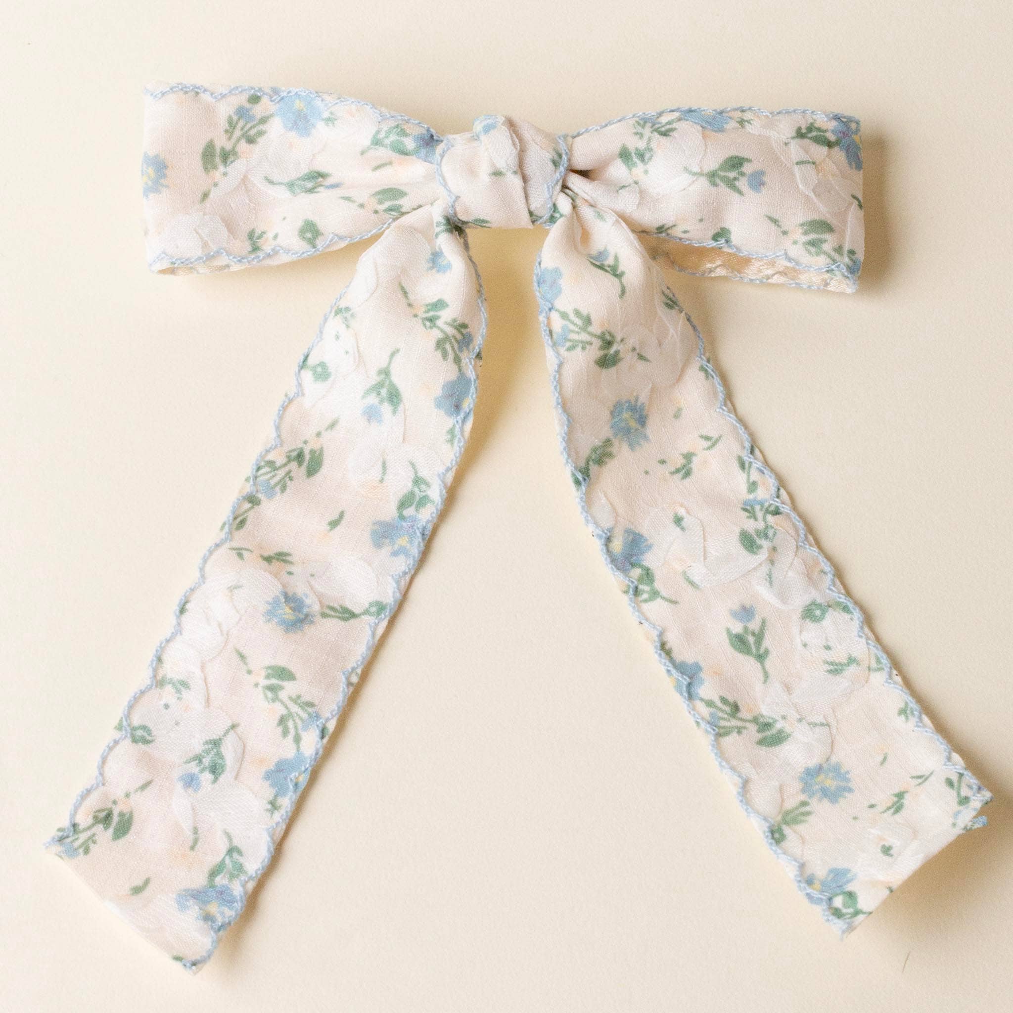 FLORAL FLAIR HAIR BOW-BLUE